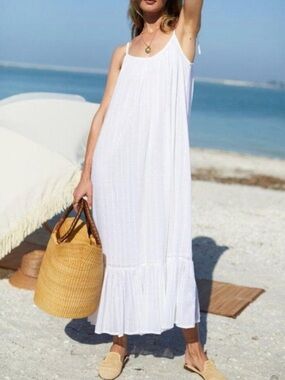 Emerson Fry M/L nWT Sundress Salt Swiss Dots white summer cruise graduation